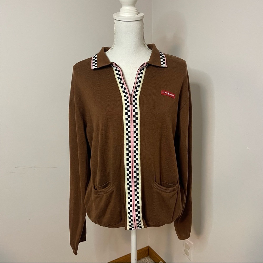 Teddy fresh collared sweater full zip jacket